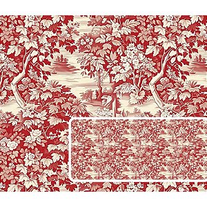 Tecido Tricoline Digital Fernando Maluhy Coleção Vintage Toile de Jouy 50 x 150 cm