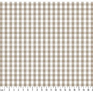 Tecido Tricoline Fio Tinto Xadrez Bege 1132, 50x150cm Tecidos Caldeira, 100% Algodão