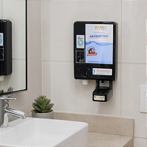DISPENSER PROFISSIONAL 3 EM 1 PARA FIO DENTAL E ENXAGUANTE BUCAL BOBSON EVOLUTION PRETO