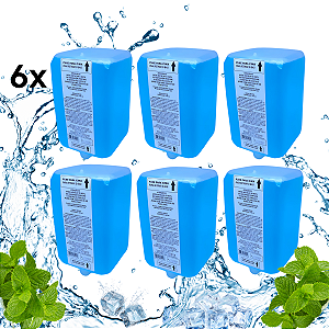 Kit 06 Enxaguantes Bucal Machfloss Menta Ice Refil 1240ml