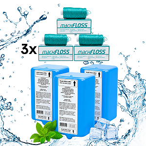 Kit 3 Bag Refil Enxaguante Antisséptico Bucal 1240ml Menta + Refil Fio Dental Para Dispenser 400m