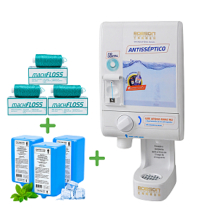 DISPENSER PROFISSIONAL 3 EM 1 PARA FIO DENTAL E ENXAGUANTE BUCAL BOBSON EVOLUTION + 6 REFIS