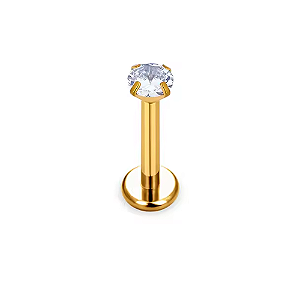 Piercing Nostril Ponto de Luz Labret Titânio Cravejado Filete PVD Zircônia