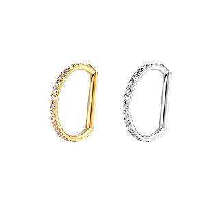 Piercing Meia Argola em D Titânio Zircônia