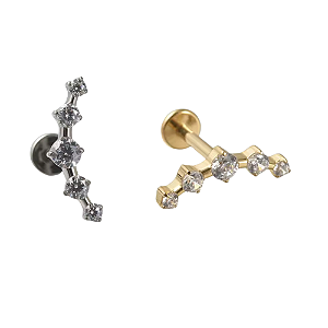 Piercing Cluster Mini Zircônias Cravejadas Titânio