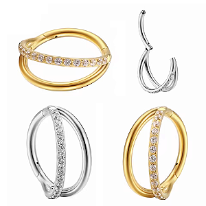 Piercing Argola Zircônias Cravejadas Titânio