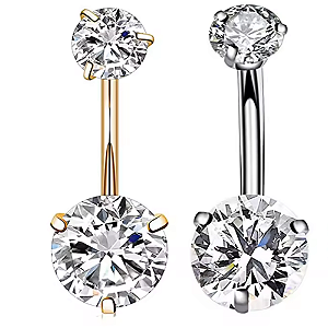 Piercing Umbigo Zircônias Cravejadas Titânio