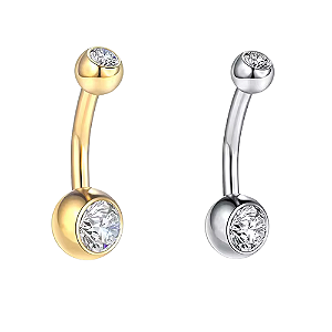 Piercing Umbigo Redondo Bolinha Zircônia Titânio