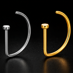 Piercing Nariz D-Ring G-Ring Argola Lisa Aba Nasal Titânio Pequeno Hipoalergênico Antialérgico PVD