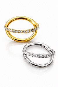 Piercing Argola Zircônias Cravejadas Titânio