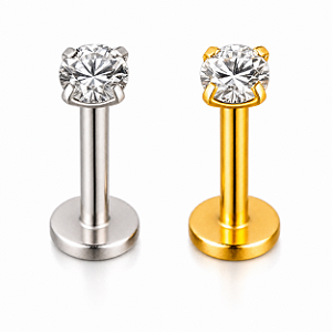 Piercing Ponto de Luz Labret Trágus Hélix Zircônia Aço Cirúrgico Scapha Flat Lóbulo Conch Orelha
