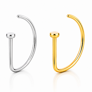 Piercing Nariz D-Ring G-Ring Argola Lisa Aba Nasal Titânio Pequeno Hipoalergênico Antialérgico PVD