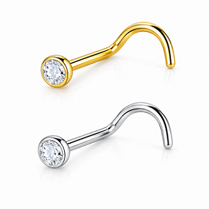 Piercing Nariz Ponto de Luz Nostril Titânio Aba Nasal Natural Filete PVD Zircônia