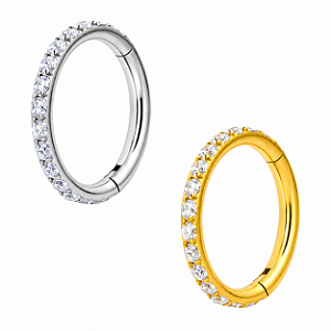 Piercing Click Argola Aço Zircônia Segmento Hélix Conch Nariz Lóbulo Trágus Boca Cicatrização Rápida
