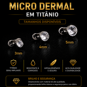 Piercing Microdermal Titânio ASTM F136 Implante 2 Furos Zircônia Dermal Anchor Hipoalergênico