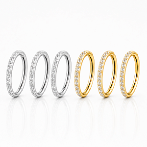 Piercing Australianos Argola Aço Mid Hélix Kit 3 Un Zircônia