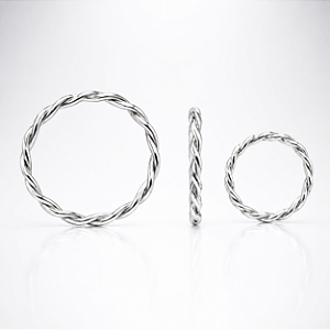 Piercing Argola Nariz Prata Trançada Orelha Torcida Hélix Conch Daith Septo 9mm