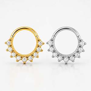 Piercing Argola Orelha Aço Cirúrgico Zircônia Daith Septo Hélix Prata Dourado Cravejado Feminino