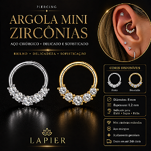 Piercing Argola Orelha Aço Cirúrgico Nariz Zircônia Daith Septo Hélix Flat Scapha
