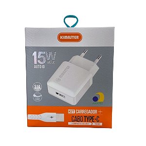 CARREGADOR 1 USB 3.1A 15W TIPO C T503UC - T502UC KIMASTER
