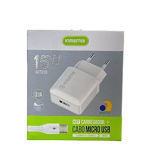 CARREGADOR 1USB 3.1A 15W V8 T503UV - T502UV KIMASTER