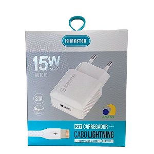 CARREGADOR 1 USB LIGHTNING 15W KIMASTER