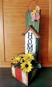 Cachepô Personalizado HOME de madeira Decoração glamour