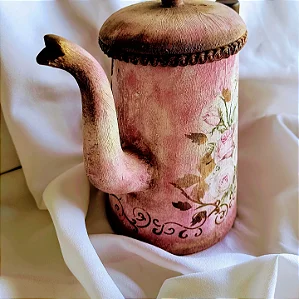 Bule Decorativo pintado a mão Vintagem