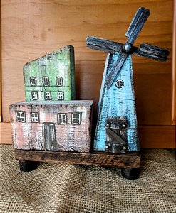 Enfeite Casinha Moinho Decorativa personalizada