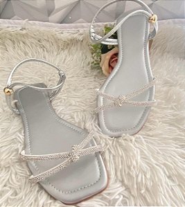 SANDÁLIA PRATA COM STRESS