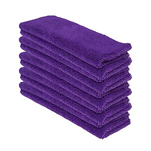 Kit com 10 Panos de Microfibra Roxa 40x60cm 350gsm - Zacs