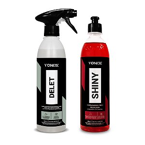 Kit Limpador e Revitalizador de Pneus Delet 500ml + Shiny 500ml
