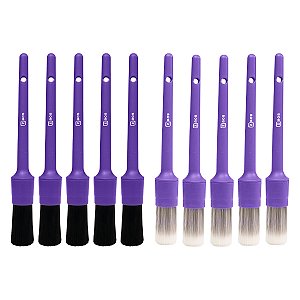Kit com 10 Pincéis de Detalhamento Automotivo Externo e Interno Nº14 - Zacs
