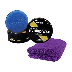 Kit Cera de Carnaúba Hybrid Wax 240ml + Microfibra 40x40