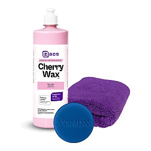 Kit para Enceramento Cherry Wax + Aplicador + Microfibra
