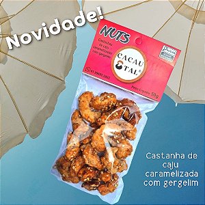 KIT NUTS CASTANHA DE CAJU CARAMELIZADA COM GERGELIM CACAU E TAL