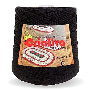 Barbante Criativa Preto 1Kg N.º 6