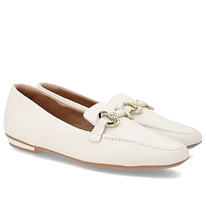 USAFLEX UC05005003 LOAFER EM COURO MARFIM