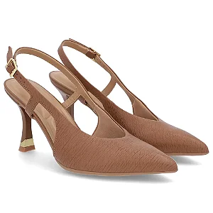 USAFLEX AN16004004 SLINGBACK EM COURO CARAMELO