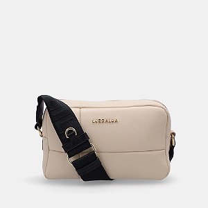 LUZ DA LUA 2000446 BOLSA PEQUENA MARFIM/PRETO ALÇA COMPRIDA