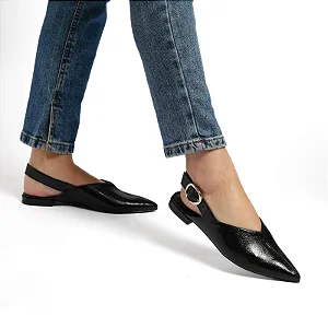GIULIA DOMNA 201.017/251 SLINGBACK VERNIZ SHOW PRETO