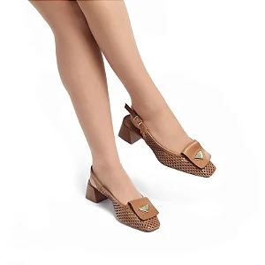 GIULIA DOMNA 321.003/251 SLINGBACK FEMININA GD  ATANADO MONACO CAMEL