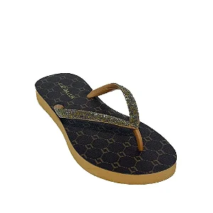 LUZ DA LUA 60580002 CHINELO MONOGRAMA MOCCA