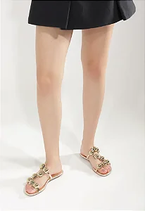 SCHUTZ S010930330 RASTEIRA FLAT SLIDE OURO