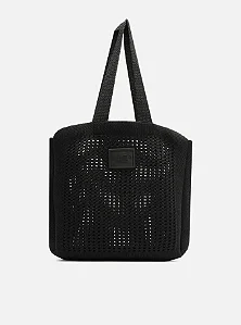 AREZZO BRIZZA Z195230001 BOLSA SHOPPING PRETA CROCHE MONACO