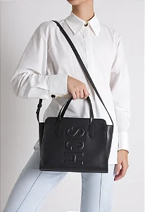 SCHUTZ S500150512 Bolsa Tote Média Tassy Preta
