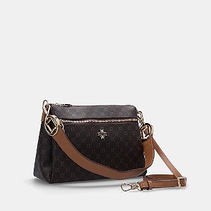 LUZ DA LUA 2000555 BOLSA MONOGRAMA LL/CALF MOCCA/COHIBA