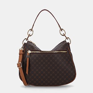 LUZ DA LUA MC-1036 BOLSA HOBO GRANDE MONOGRAMA MOCCA