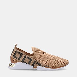 LUZ DA LUA 58650400 TENIS KNIT PRETO/BEGE