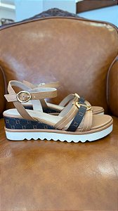 LUZ DA LUA 60430009 SANDÁLIA ANABELA AMENDOA/MOCCA